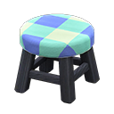 Wooden Stool (Black - Blue) NH Icon.png