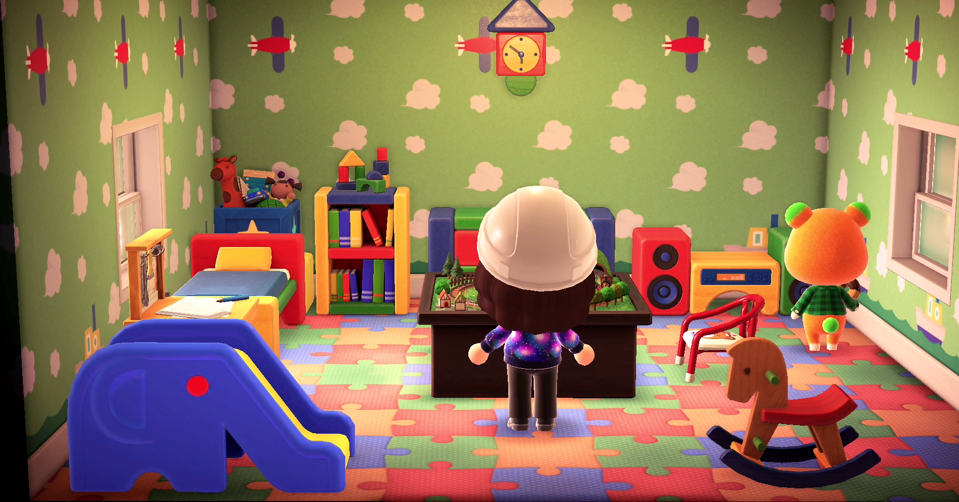 Interior of Pudge's house in Animal Crossing: New Horizons