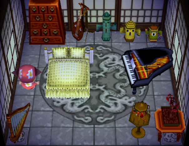 Interior of Snooty (villager)'s house in Animal Crossing
