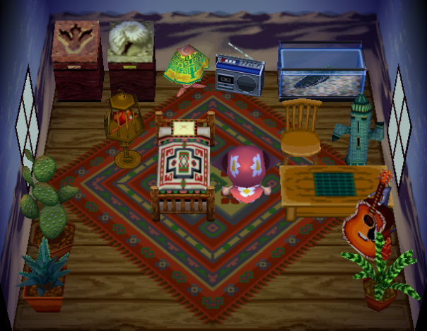 Interior of Amelia's house in Animal Crossing