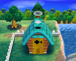 Default exterior of Chip's house in Animal Crossing: Happy Home Designer