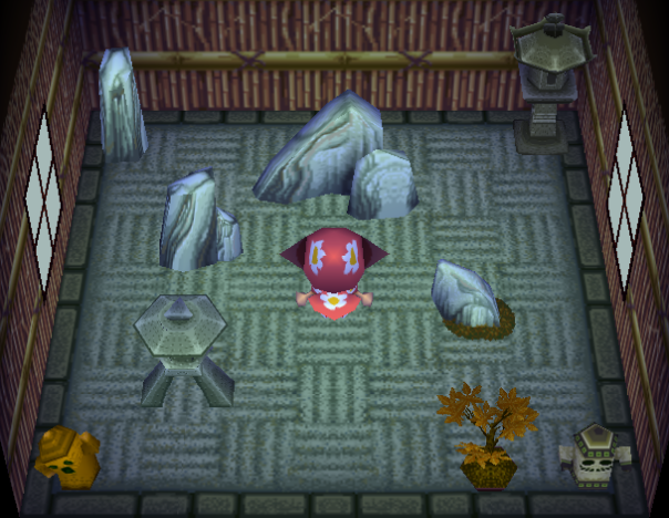 Interior of Genji's house in Animal Crossing