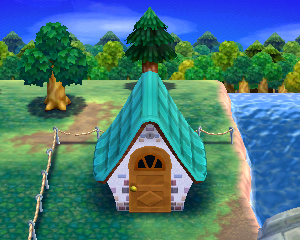 Default exterior of Mint's house in Animal Crossing: Happy Home Designer