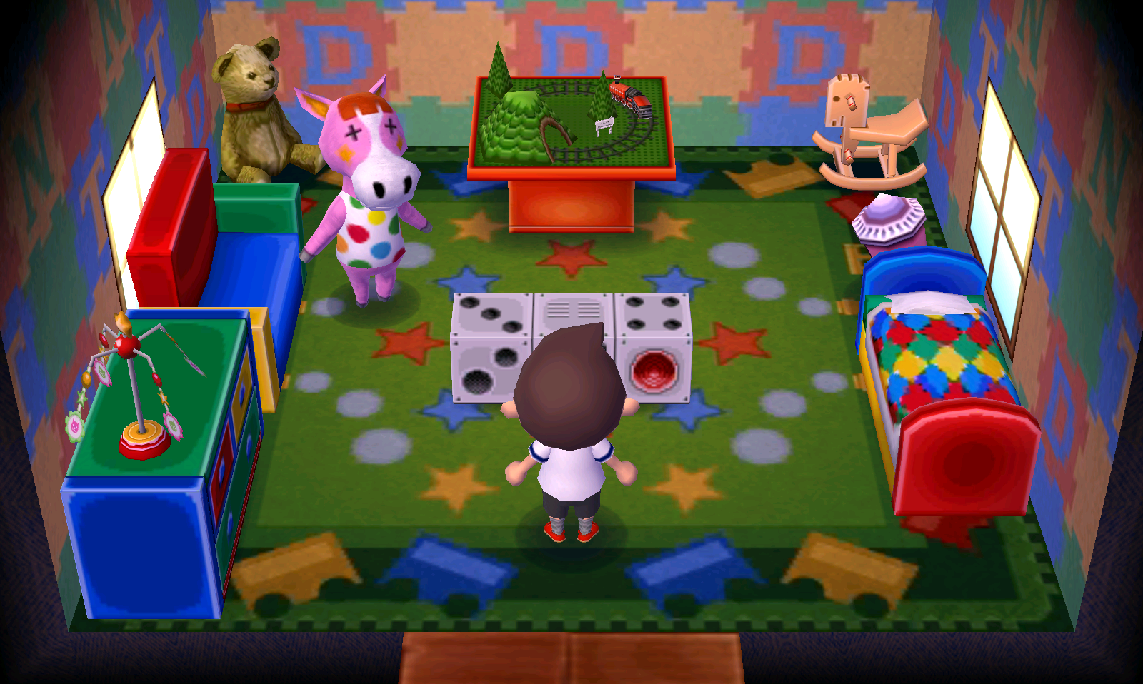 Interior of Peaches's house in Animal Crossing: New Leaf