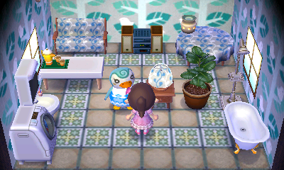 Interior of Sprinkle's house in Animal Crossing: New Leaf