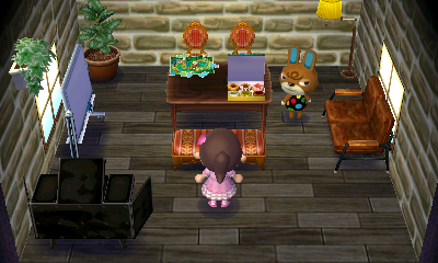 Interior of Claude's house in Animal Crossing: New Leaf