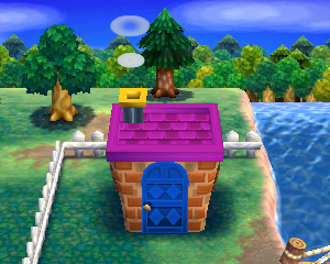 Default exterior of Nan's house in Animal Crossing: Happy Home Designer