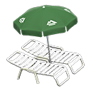 Beach Chairs with Parasol (White - Green) NH Icon.png