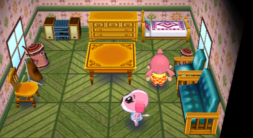 Interior of Cookie's house in Animal Crossing: City Folk