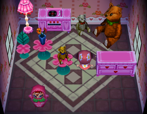 Interior of Olive's house in Animal Crossing