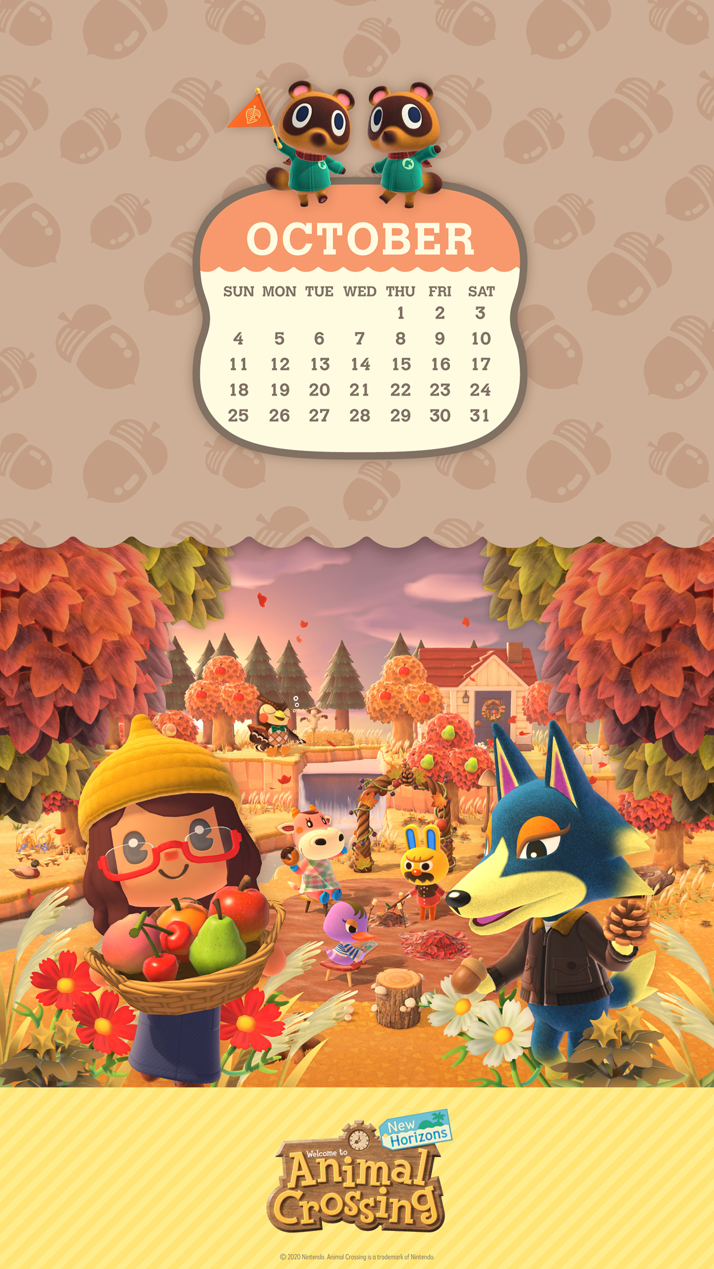 NH My Nintendo Wallpaper (October 2020 Calendar, Mobile).jpg