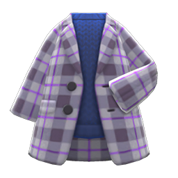 Checkered chesterfield coat