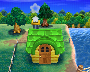 Default exterior of Anicotti's house in Animal Crossing: Happy Home Designer