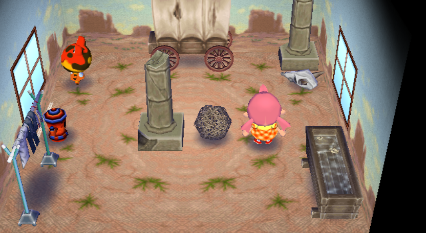 Interior of Drift's house in Animal Crossing: City Folk