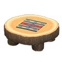 Log Round Table (Dark Wood - Geometric Print) NH Icon.png