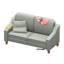 Sloppy Sofa (Gray - Pink) NH Icon.png