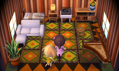 Interior of Goldie's house in Animal Crossing: New Leaf