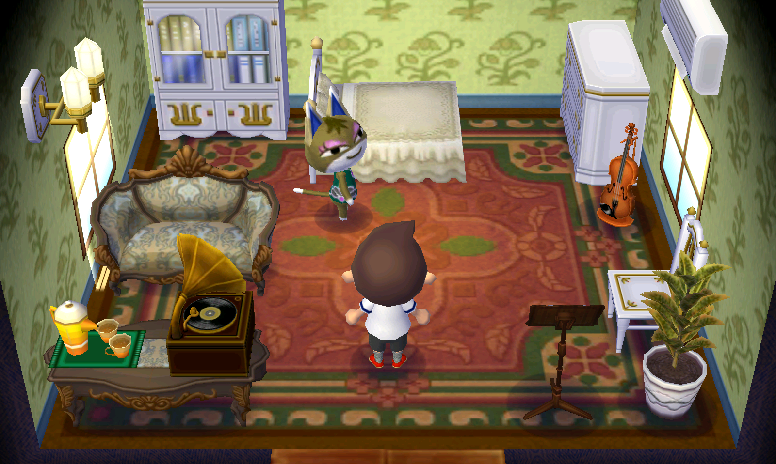 Interior of Kitty's house in Animal Crossing: New Leaf