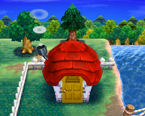 Default exterior of Rory's house in Animal Crossing: Happy Home Designer