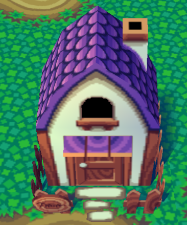 Exterior of Pompom's house in Animal Crossing