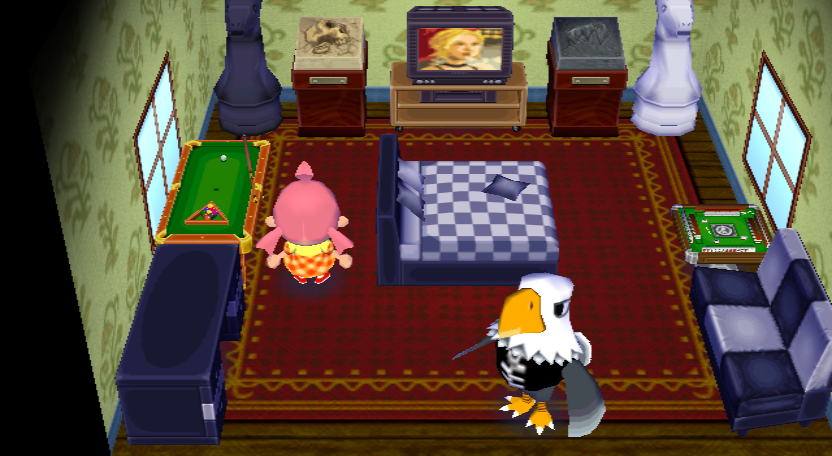 Interior of Apollo's house in Animal Crossing: City Folk