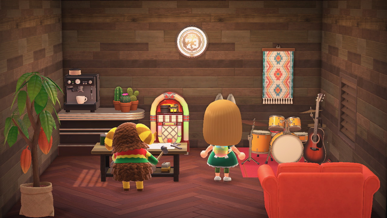 Interior of Curlos's house in Animal Crossing: New Horizons