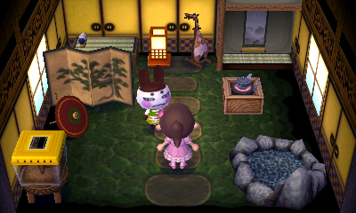 Interior of Genji's house in Animal Crossing: New Leaf