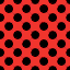 The Pop black pattern for the polka-dot table.