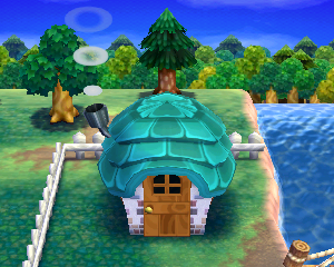 Default exterior of Lucky's house in Animal Crossing: Happy Home Designer