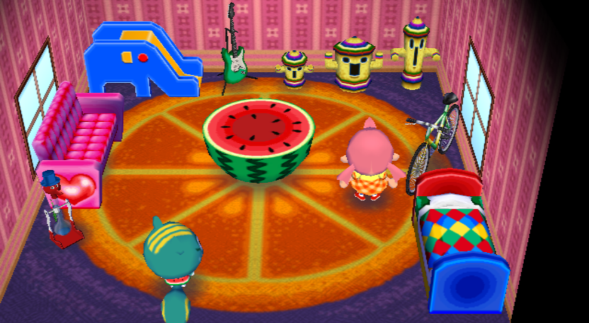 Interior of Nibbles's house in Animal Crossing: City Folk