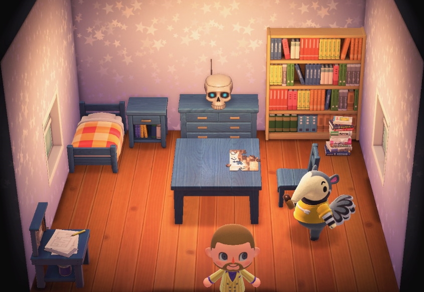 Interior of Antonio's house in Animal Crossing: New Horizons