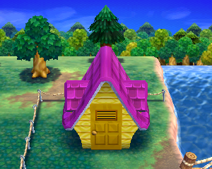 Default exterior of Miranda's house in Animal Crossing: Happy Home Designer