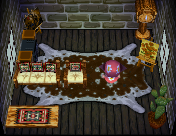 Interior of Rowan's house in Animal Crossing