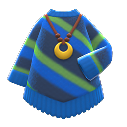 Poncho-Style Sweater (Blue) NH Icon.png