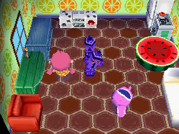 Interior of Peanut's house in Animal Crossing: Wild World