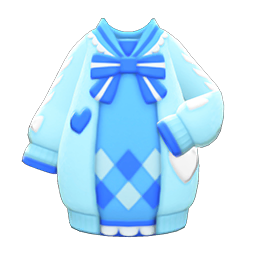 Ribbons & Hearts Knit Dress (Light Blue) NH Icon.png