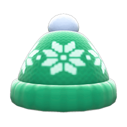 Snowy Knit Cap (Green) NH Icon.png