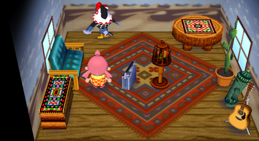 Interior of Amelia's house in Animal Crossing: City Folk