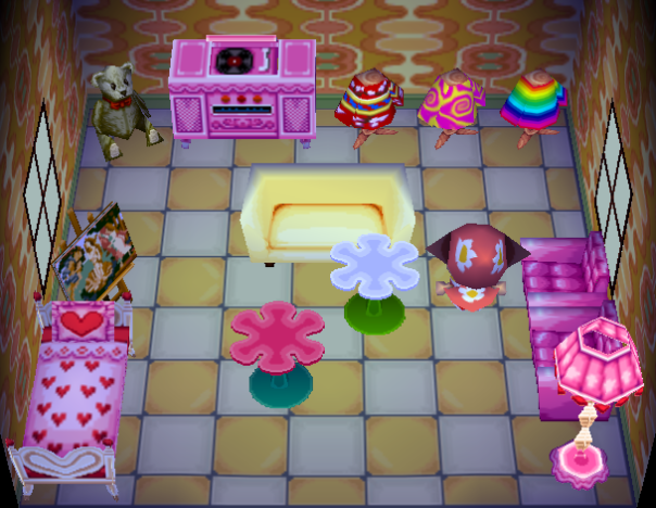 Interior of Monique's house in Animal Crossing