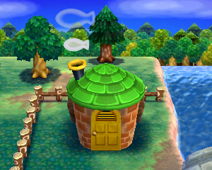 Default exterior of Iggly's house in Animal Crossing: Happy Home Designer