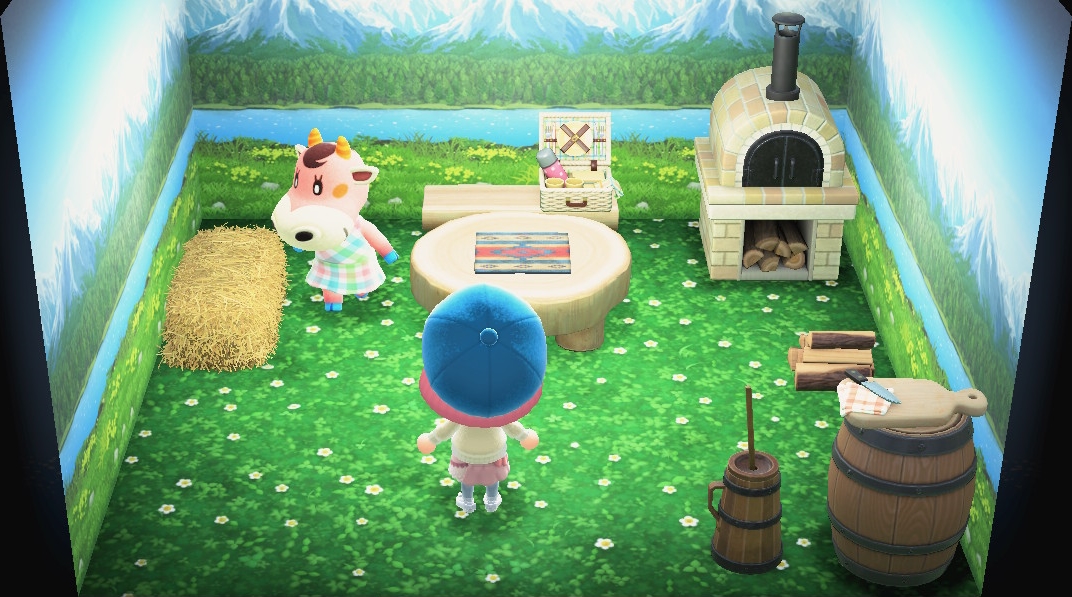 Interior of Norma's house in Animal Crossing: New Horizons