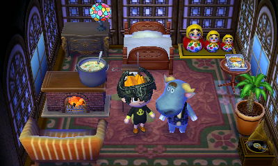 Interior of T-Bone's house in Animal Crossing: New Leaf