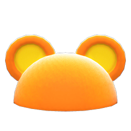 flashy round-ear animal hat (Orange)