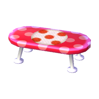 Polka-Dot Low Table (Peach Pink - Red and White) NL Model.png