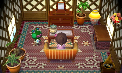 Interior of Jambette's house in Animal Crossing: New Leaf