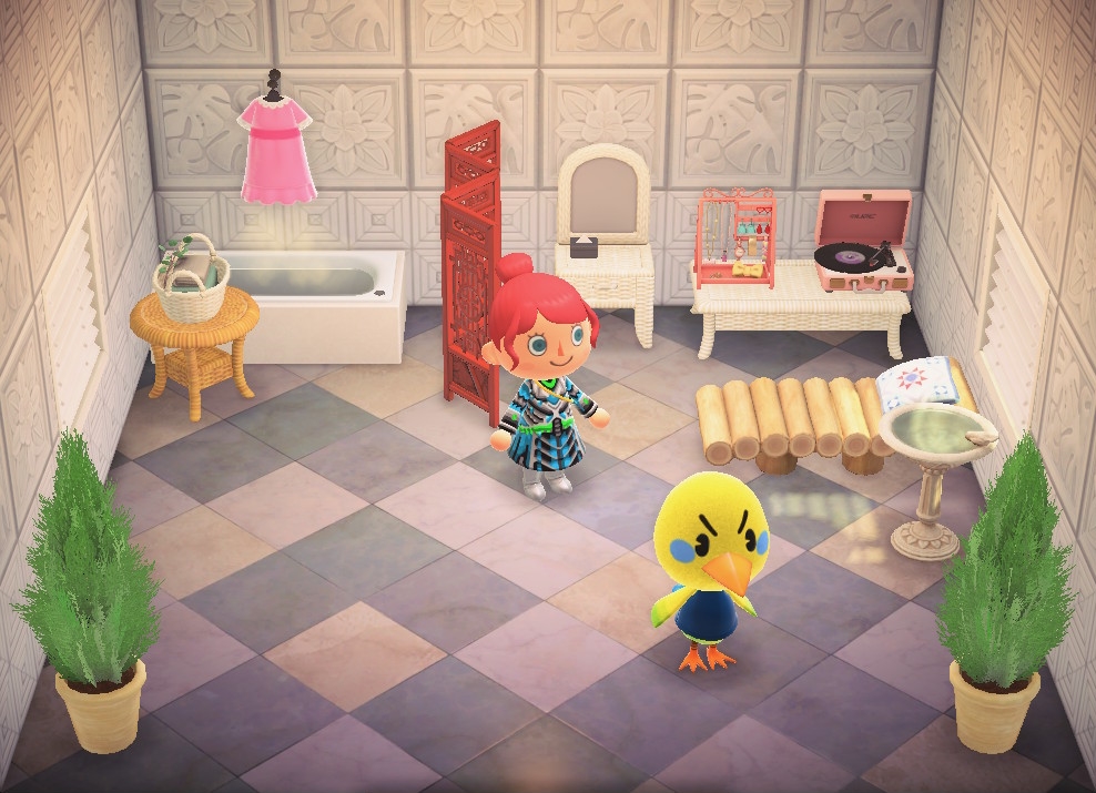 Interior of Twiggy's house in Animal Crossing: New Horizons