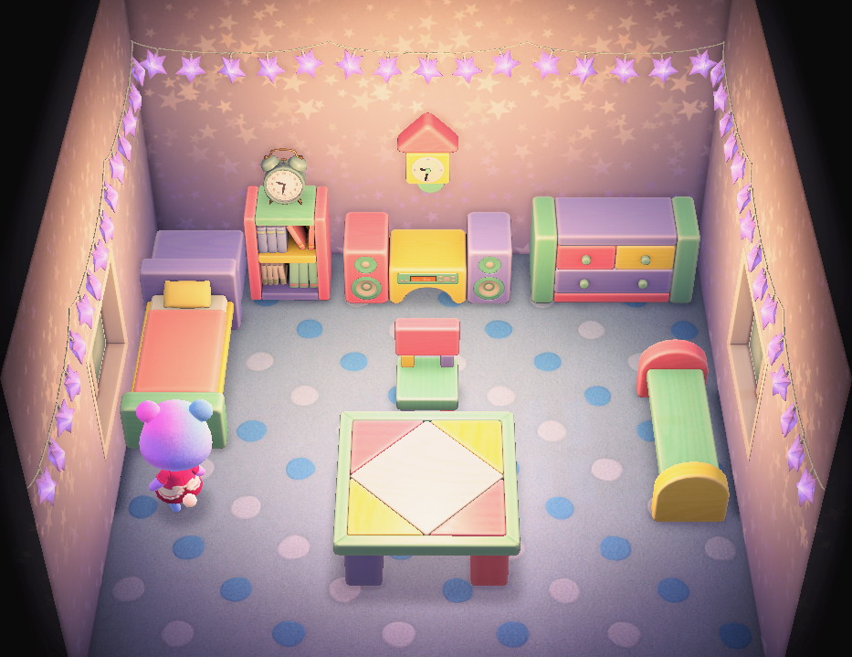Interior of Judy's house in Animal Crossing: New Horizons