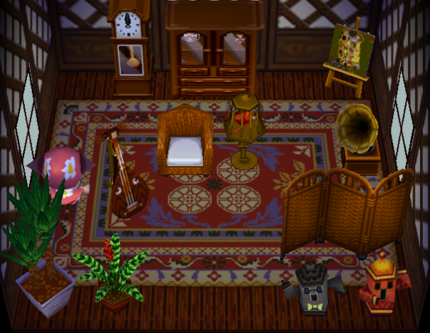 Interior of Pango's house in Animal Crossing