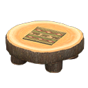 Log Round Table (Dark Wood - Bears) NH Icon.png