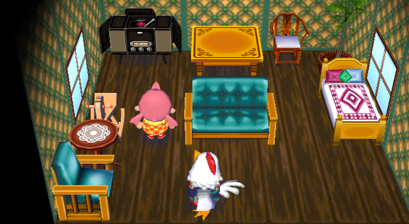 Interior of Goose's house in Animal Crossing: City Folk
